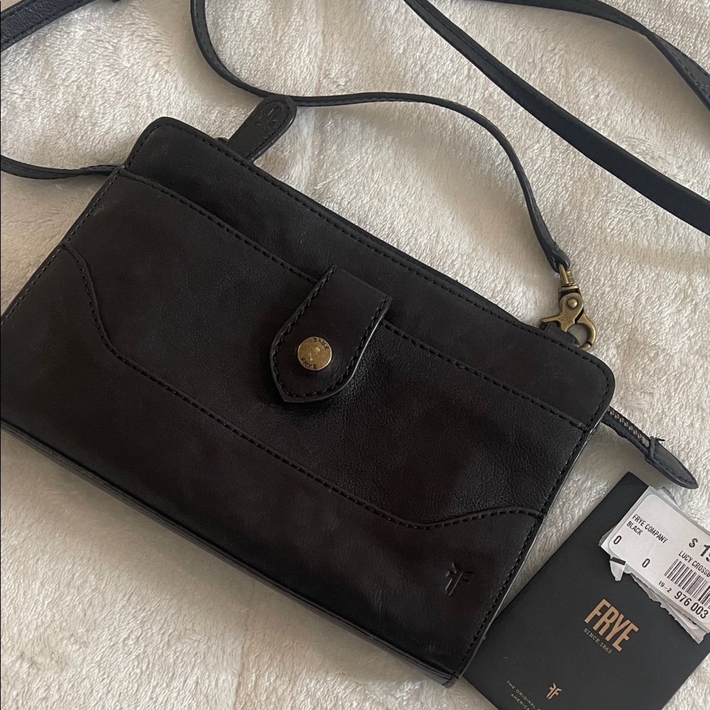 Frye Dark Brown Leather Crossbody Bag